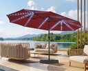 15ft LED Solar Patio Umbrella with Base