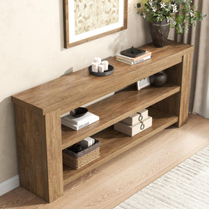 71" Console Table with 2 Shelves and 3-Tier Storage