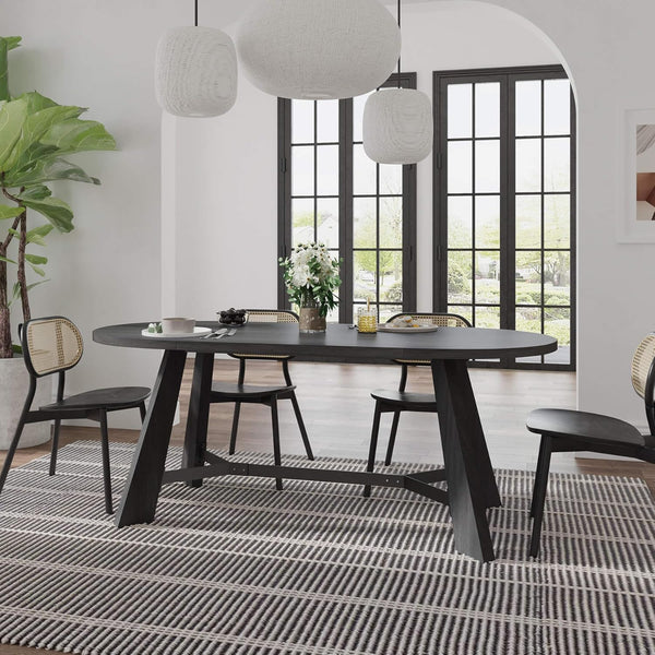 70.86" Oval Dining Table for 6–8 People