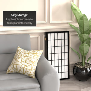 5-Panel Shoji Screen Room Divider – Rice Paper & Wood