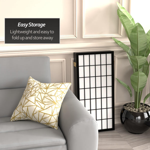 5-Panel Shoji Screen Room Divider – Rice Paper & Wood