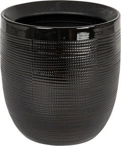 Large Embossed Stoneware Planter with PVC Liner