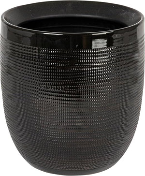 Large Embossed Stoneware Planter with PVC Liner