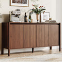 59" Wide 4-Door Sideboard Cabinet with Adjustable Shelves & Wood Legs
