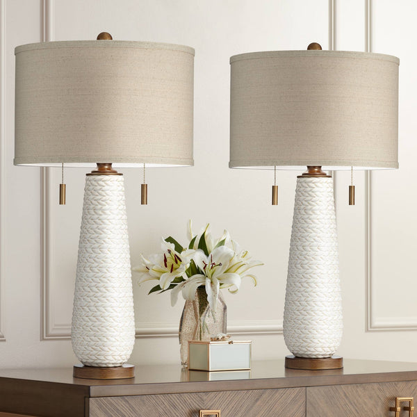 Mid-Century Modern Ceramic Table Lamps, Set of 2