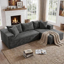 108" Cloud Sectional Sofa with Deep Seat & Movable Ottoman