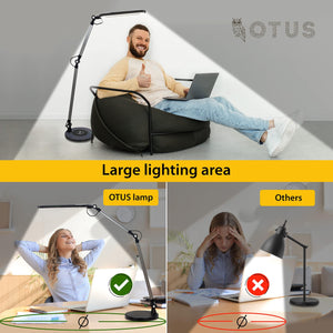 LED Desk Lamp with Wireless Charger & Adjustable Swing Arm