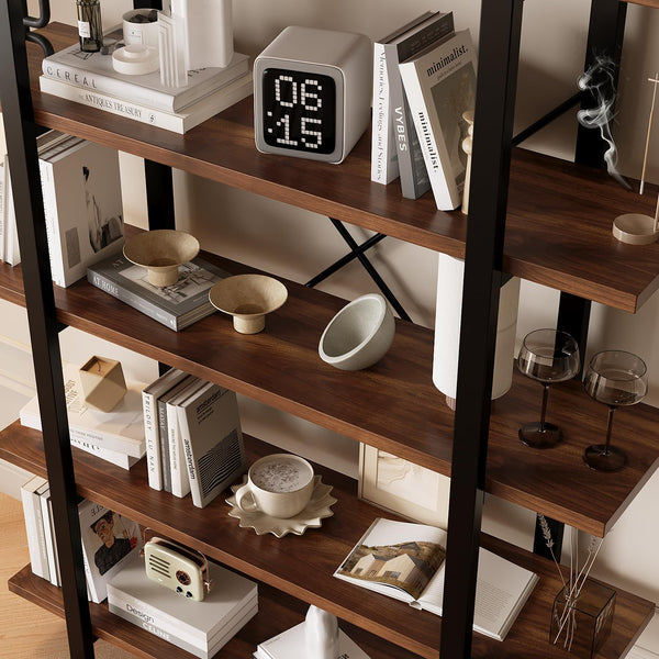 5-Tier Industrial Bookshelf