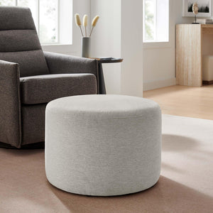 Round Woven Fabric Ottoman with Legs