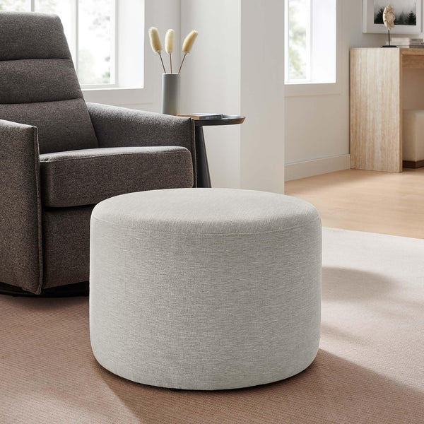 Round Woven Fabric Ottoman with Legs