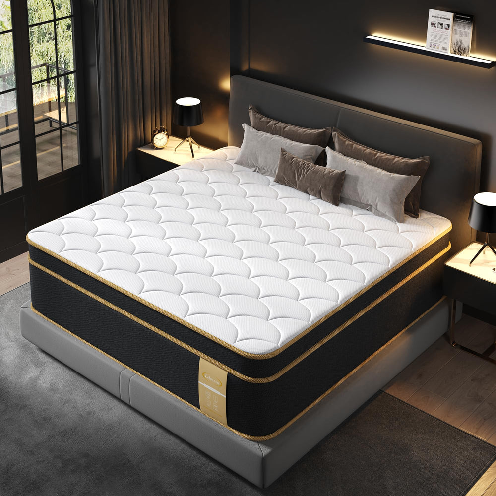 California King Gel Memory Foam Hybrid Mattress – 12 & 14 Inch, Pocket Spring, Pressure Relief