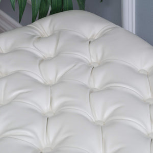 Tufted Fabric Storage Ottoman with Birch Legs