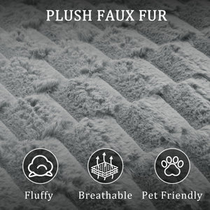 Faux Fur Indoor Chaise Lounge Chair with Adjustable Backrest & Lumbar Pillows
