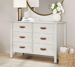 6-Drawer Dresser with Fabric Drawers – Off White