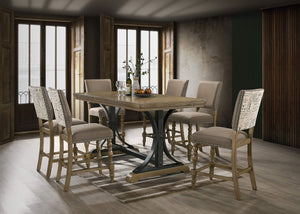 7-Piece Counter Height Dining Set with Nailhead Chairs – Driftwood