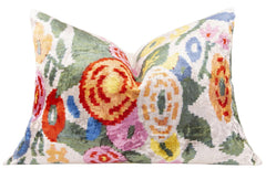 Handmade Floral Velvet Throw Pillow 16x24