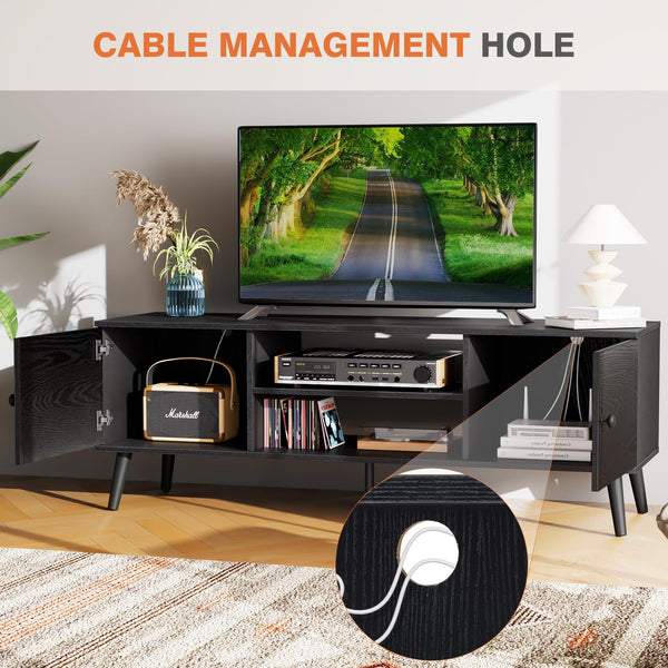 TV Stand for 55 60 Inch TV with Storage Cabinets