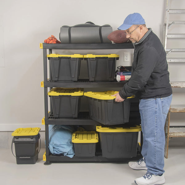 Heavy Duty Stackable Storage Bins with Lids – 5 & 12 Gallon