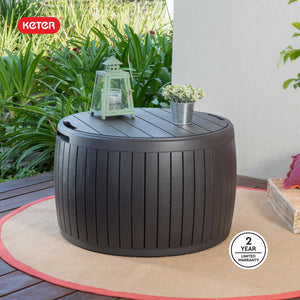 37-Gallon Round Outdoor Deck Box with Seating