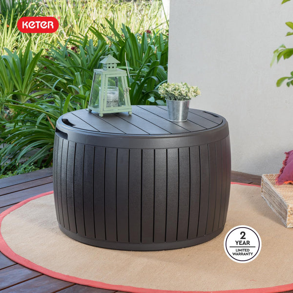 37-Gallon Round Outdoor Deck Box with Seating