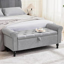 48" Tufted Storage Ottoman Bench with Rolled Arms