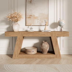 78" 2-Tier Console Table with Shelf