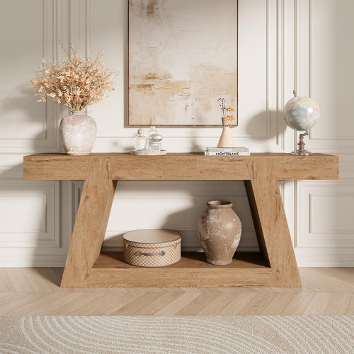 78" 2-Tier Console Table with Shelf