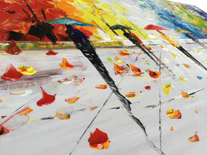 Abstract Landscape Oil Painting on Canvas – Hand Painted Wall Art