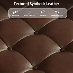 Square Storage Ottoman with Wheels & Faux Leather Lid
