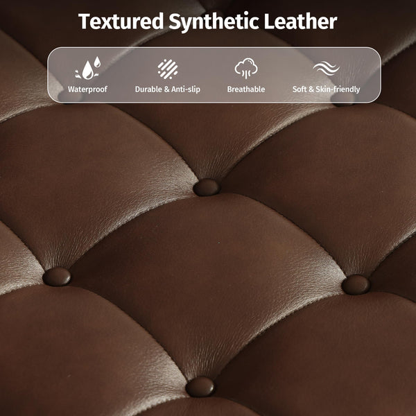 Square Storage Ottoman with Wheels & Faux Leather Lid