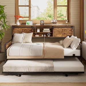 Farmhouse Twin Daybed with Pop-Up Trundle