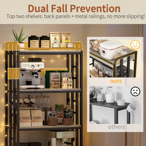 4-Tier Microwave Cart with Power Outlet & Wheels
