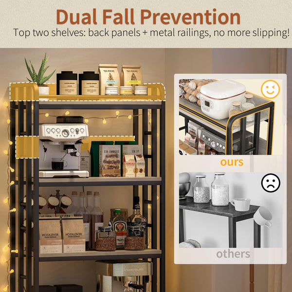 4-Tier Microwave Cart with Power Outlet & Wheels