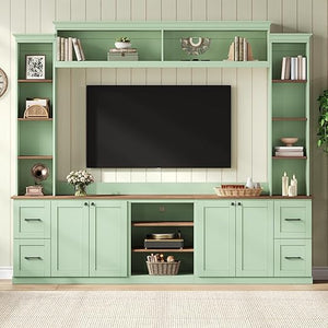 4-in-1 Wall Unit Entertainment Center with Bookshelf