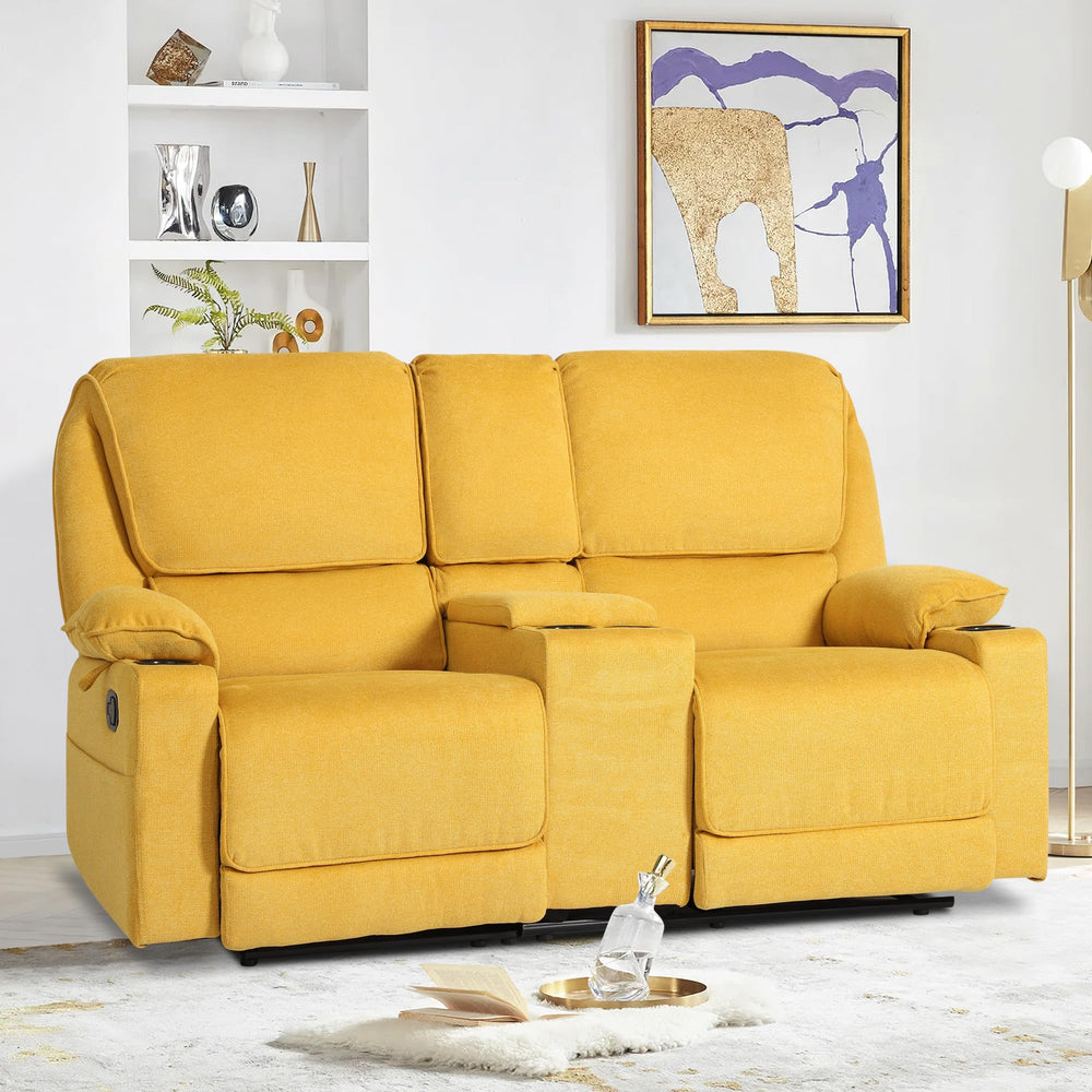 2-Seat Reclining Loveseat with Console & Cup Holders