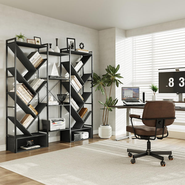 5-Tier Tree Bookshelf with 24 Open Shelves