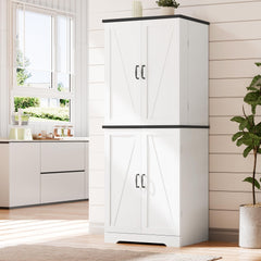 6-Tier Pantry Storage Cabinet with Barn Doors