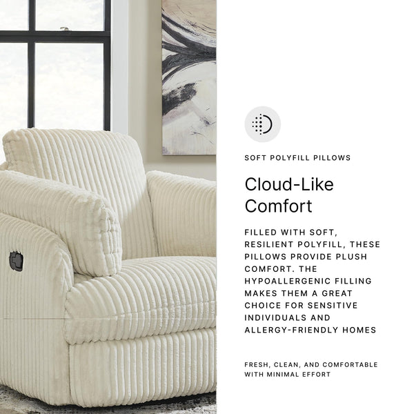 Swivel Glider Rocker Recliner with Bolster Pillows and Hidden Storage