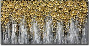 Abstract Floral Canvas Wall Art – Hand-Painted Acrylic Painting