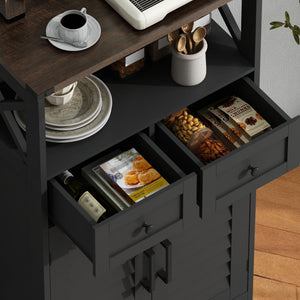 Farmhouse Storage Cabinet with Doors and Drawers