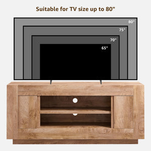 70" TV Stand Entertainment Center with Storage Cabinets