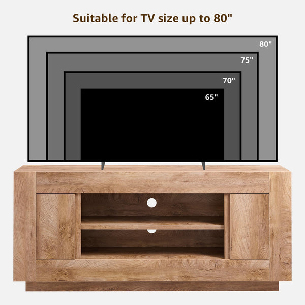 70" TV Stand Entertainment Center with Storage Cabinets
