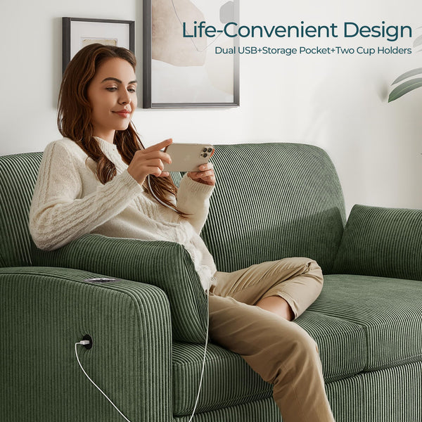 Pull Out Sofa Bed Convertible Loveseat Sleeper with Memory Foam - Queen Size