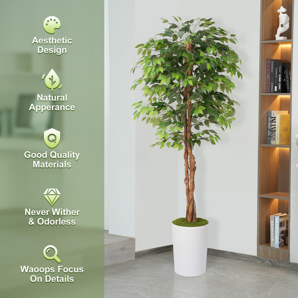 7 ft Artificial Ficus Tree with Planter