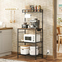 Baker's Rack with Power Outlet, Paper Holder & 6 Hooks