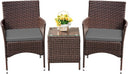 3-Piece PE Rattan Patio Furniture Set with Chairs and Table