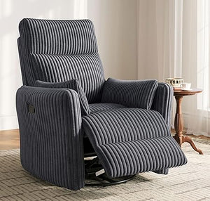 360 Swivel Recliner Nursery Glider Chair with Pillows