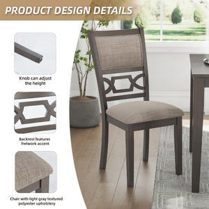 6-Piece Transitional Dining Table Set with Bench