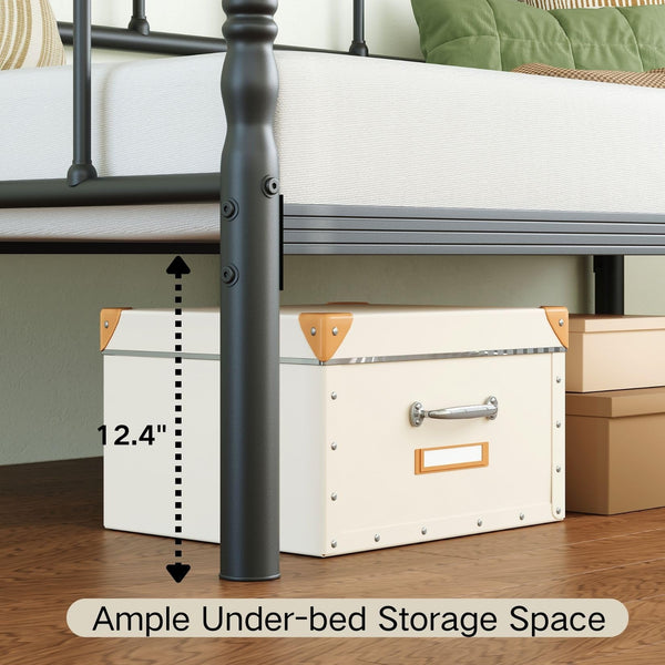 Twin Daybed Frame with Steel Slats, Metal Sofa Bed – Twin Size, Black