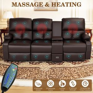 Recliner Loveseat with Massage & Heat